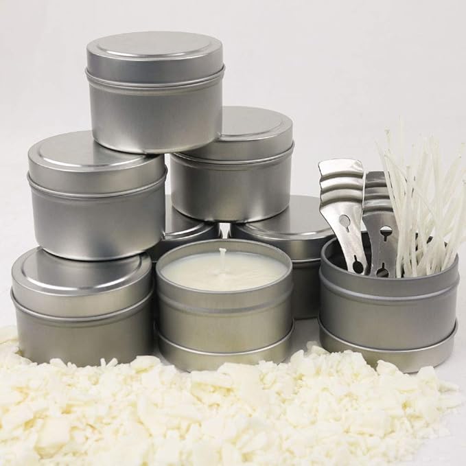 EricX Light Candle Tin 24 Piece, 4 oz, for Candle Making