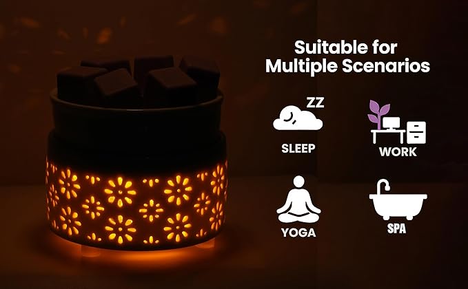 Ceramic Electric Wax Melt Warmer & Cube Oil Melter Cute Small Warmers Aromatherapy for Home Decorative Burner Melts Scented Candle Tart Scent Warm Fragrance