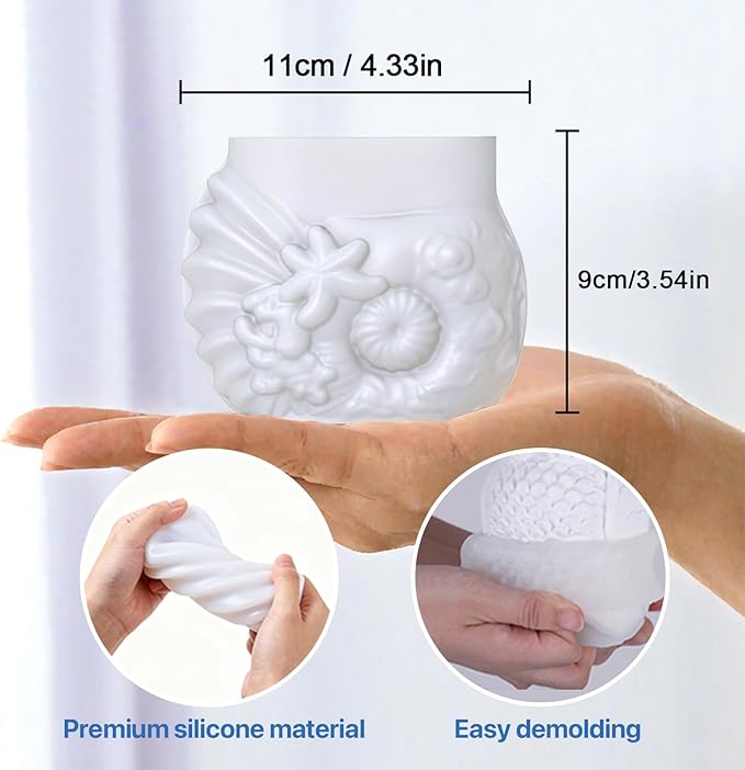 Conch Starfish Resin Molds Silicone Molds - Reusable Classic Design for Casting with Epoxy Resin, Concrete, and Plaster to Create DIY Home Decor, Cosmetic Organizers, and Plant Pots