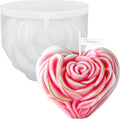 Rsoe Candle Molds, 3D Heart Shaped Rose Flower Silicone Molds for Candle Making, Handmade Soap, Love Roses Resin Casting, DIY Home Decor Valentine's Day Mothers Day Gift