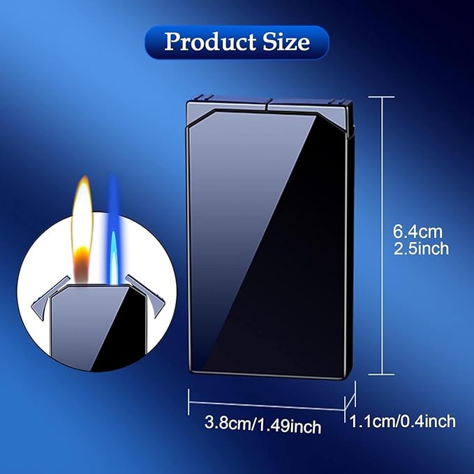Lighter with Two Flames, Switchable Torch Lighter and Soft Flame Lighter,Creative Boyfriend Gift Personality(Black) Do not Carry butane-1pc