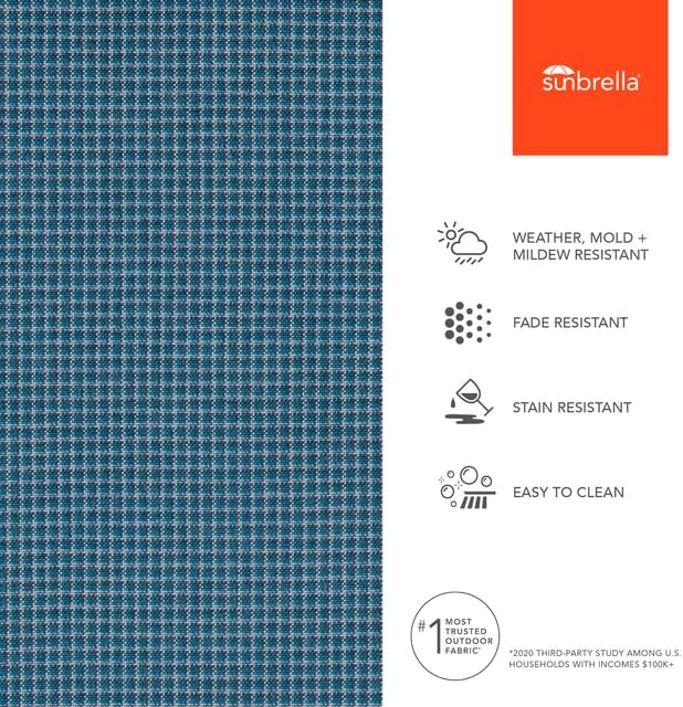 Sunbrella Outdoor Fabric by The Yard | Lore Lagoon | Official Sunbrella Seller | Indoor or Outdoor Upholstery Fabric for Chairs, Cushions, Drapery, Pillows, Furniture