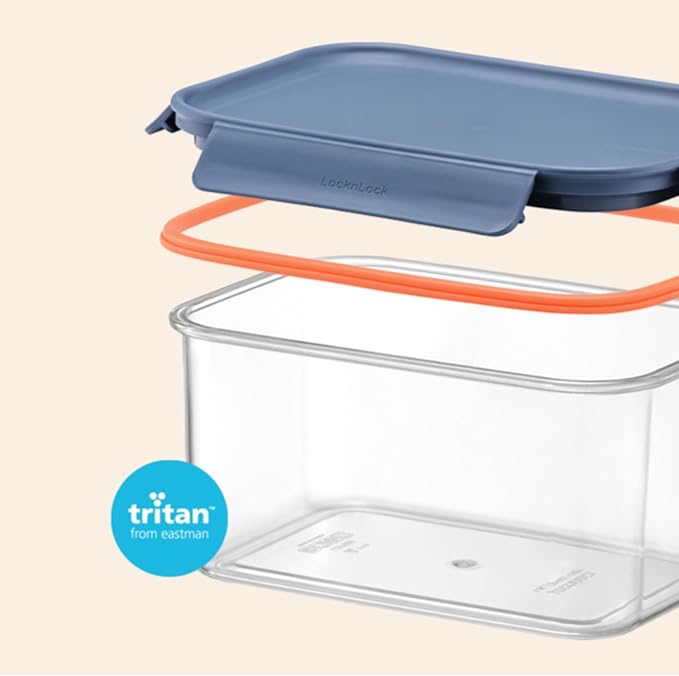 LocknLock LBF405RS7N Modular Plus Food Storage Container,14 set (7 containers & 7 Lids)- Navy
