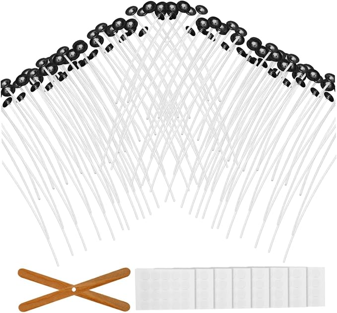 Uonlytech 1set Candle Making Kit of Candle Wicks Stickers Holders for Creative Home Projects for Birthdays Parties
