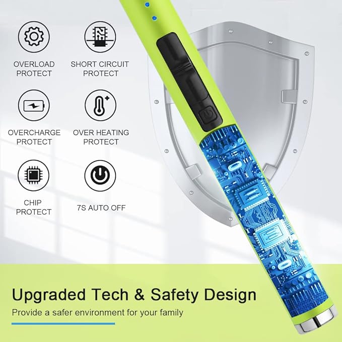 SUPRUS Fluorescent Lighter Glows in The Dark USB Lighter Rechargeable Windproof Pocket Size for Candle Cooking BBQ in Party