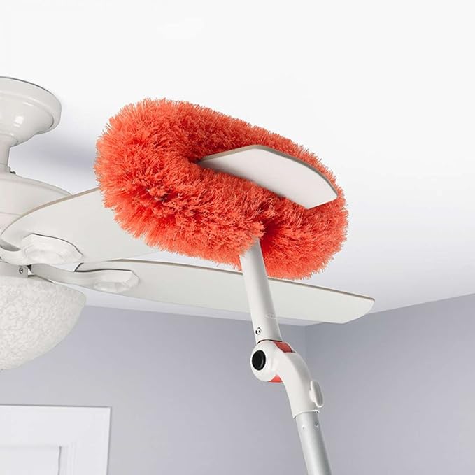 OXO Good Grips 3-in-1 Extendable Microfiber Long Reach Duster with Interchangeable Heads, 8 ft