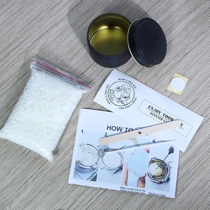 DIY Candle Making Supplies for Adults and Beginners, Including Soybean Wax, Exquisite Stickers, Candle Jars, Wicks, and Homemade Candle jar Sets with Essential Oils.
