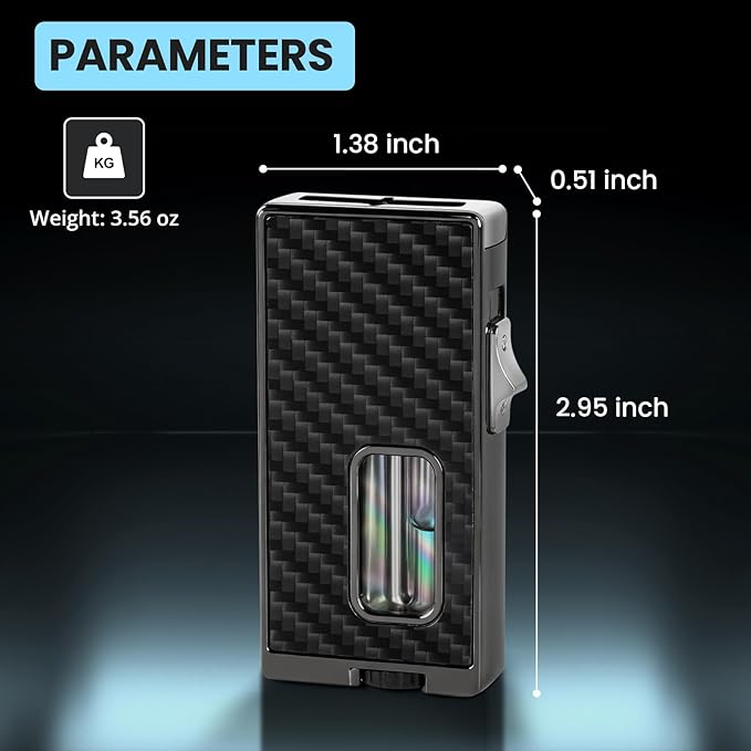 CHOICEDC Cool Lighters for Men, Refillable Soft Flame Butane Lighter, Vintage Lighters with Unique Shake Ignition, Visible Gas Tank, Adjustable Wide Flat Flame Lighter, Gifts for Men Women, No Fuel