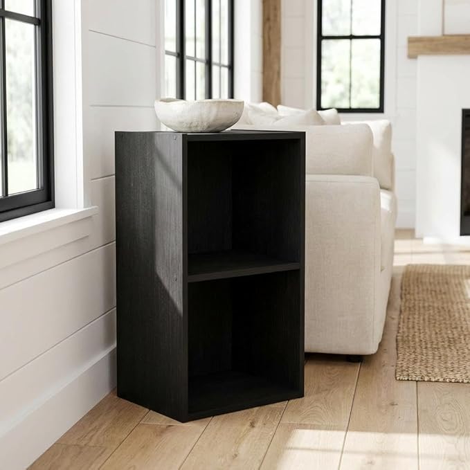 Furnifact Blackwood Bookcase with Classic Wooden Design, Sturdy Construction for Living Room and Office, Elegant Storage Solution