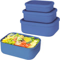 Silicone Food Storage Containers, Set of 3 Rectangular Bento Lunch Box Containers with Lids, Hard-Shell Silicone, Airtight, Microwave, Dishwasher and Freezer Safe (10oz, 23.6oz, 44oz)