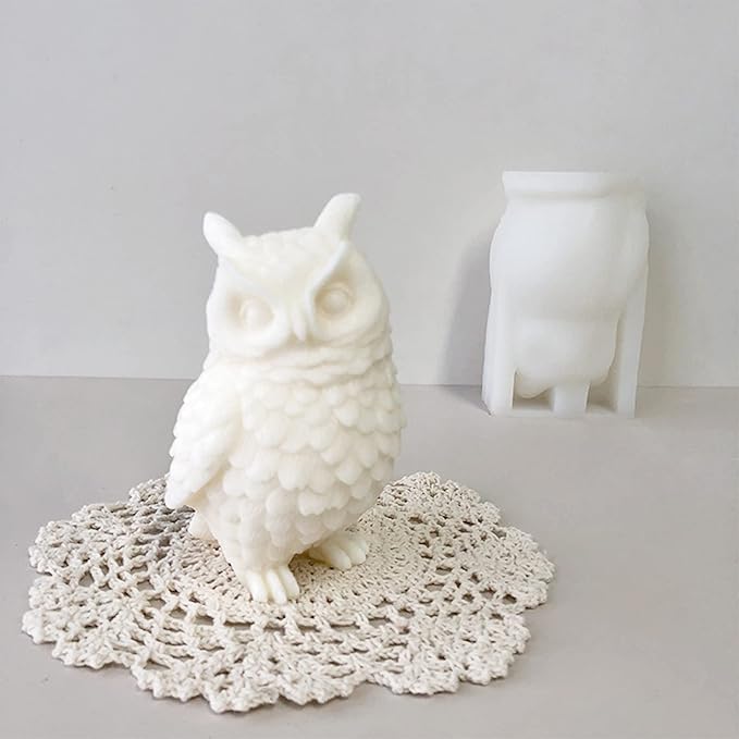 ZAKVOOR Large Owl Candle Silicone Molds Animal Resin Casting Mould for DIY Candle Making Polymer Clay Craft Plaster Home Decoration