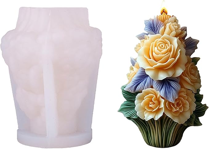 Tulip Silicone 3D Flower & Rose Mold - Peony & Candle Mold for Resin, Clay & Soap Making - Craft Supplies