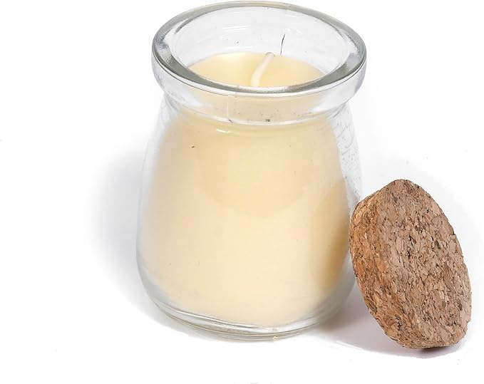 BeeTheLight Beeswax Jar Candle - 100% Pure USA Bees Wax in Glass Container - Vanilla Honey