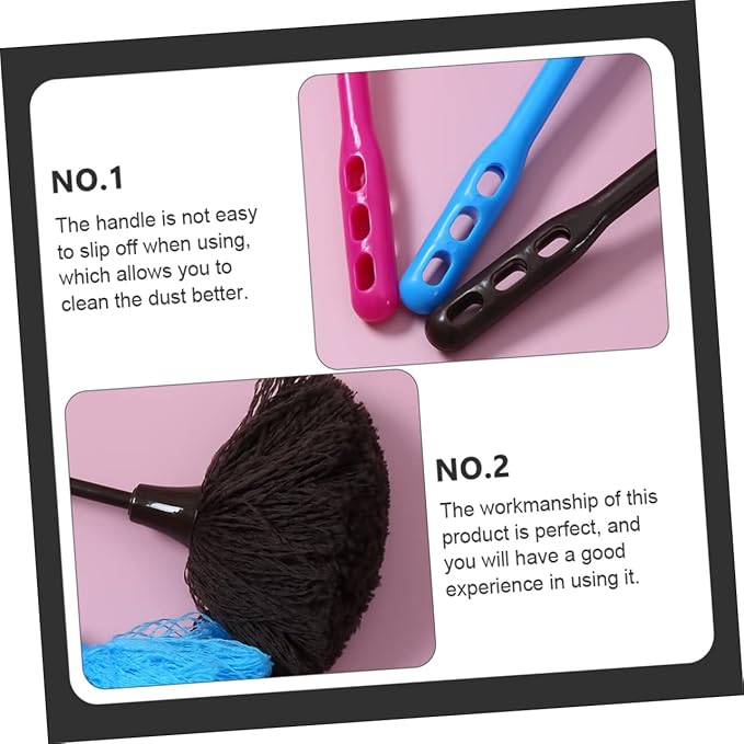 2pcs Household Handheld Duster Reusable Cleaning Tools with Non-Slip Ergonomic Handle for Home Car Office and Kitchen