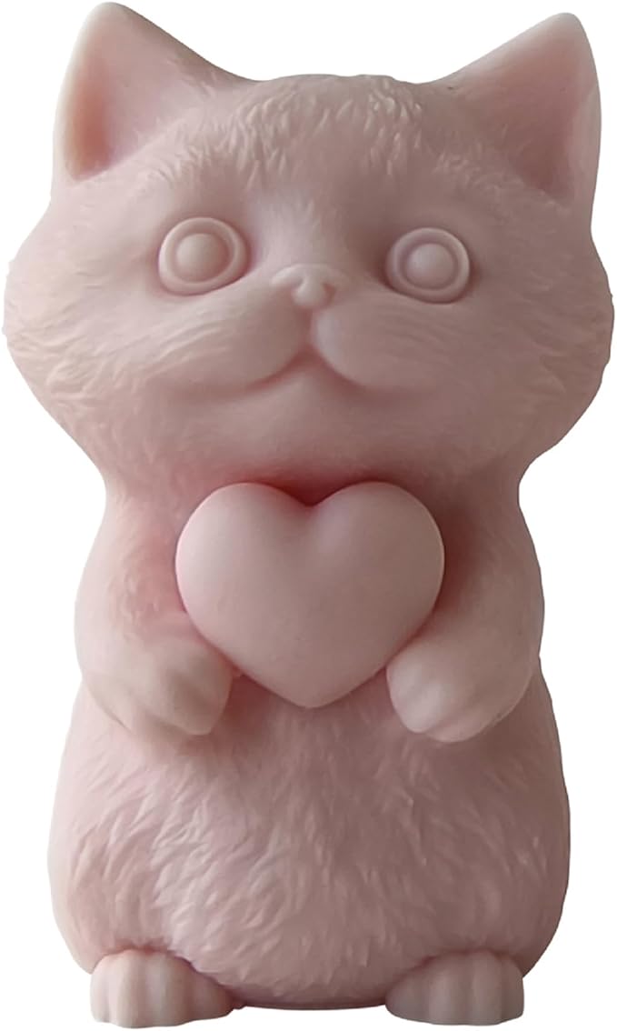Cat Soap Mold for Animal Candle Making - 3D Silicone Mold for Home Decor Casting
