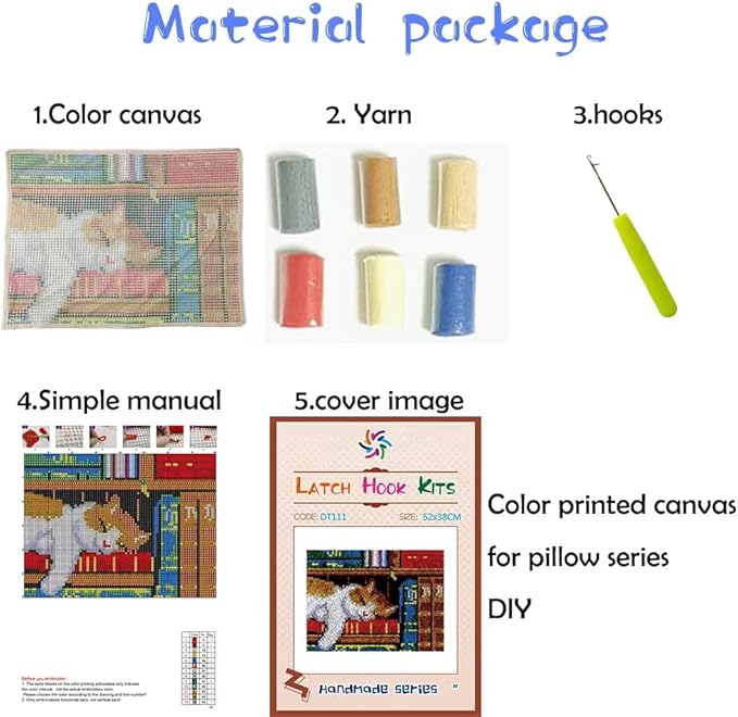 Latch Hook Kits Square Pillowcase Kits Cardinal Birds & Candle Light Latch Hook Cushion Rug Throw Pillow Mat Embroidery Craft Kits for Beginner with Printed Pattern Canvas Home Decor 43x43cm