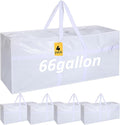 4 Pcs 66 Gallon Extra Large Moving Bags Heavy Duty Storage Bag with Strong Zipper Handle Foldable XXL Jumbo Storage Tote Packing Moving Box for College Dorm Travel Cloth Duffle (White)
