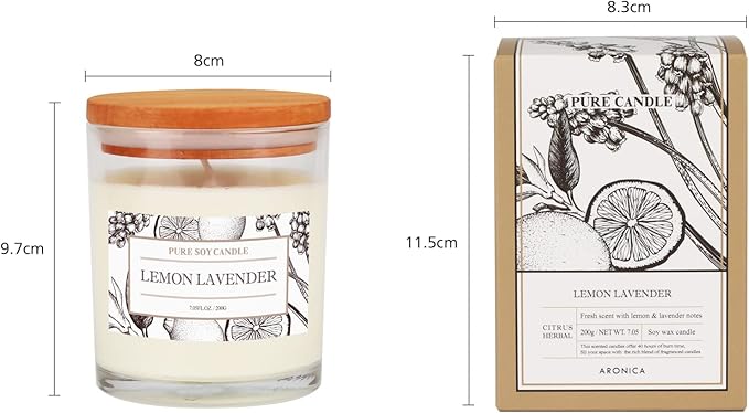 Aronica Pet Safe Candles Apple Scented, Long Lasting Scented Candles, Honeycrisp Apple Candle Clean Non Toxic, Fruity Candles Scented