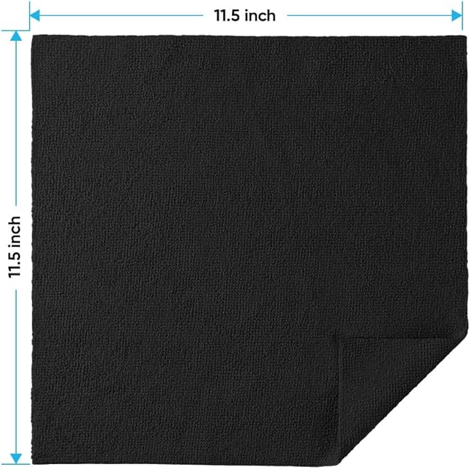 HOMEXCEL Black Microfiber Cleaning Cloths, 20 Pack Cleaning Rags - Lint Free & Scratch-Free Microfiber Towels for Cars, House & Kitchen, Absorbent Cleaning Towels, 11.5 x 11.5 Inch