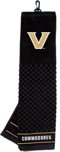 Team Golf NCAA Vanderbilt Commodores Embroidered Golf Towel Embroidered Golf Towel, Checkered Scrubber Design, Embroidered Logo