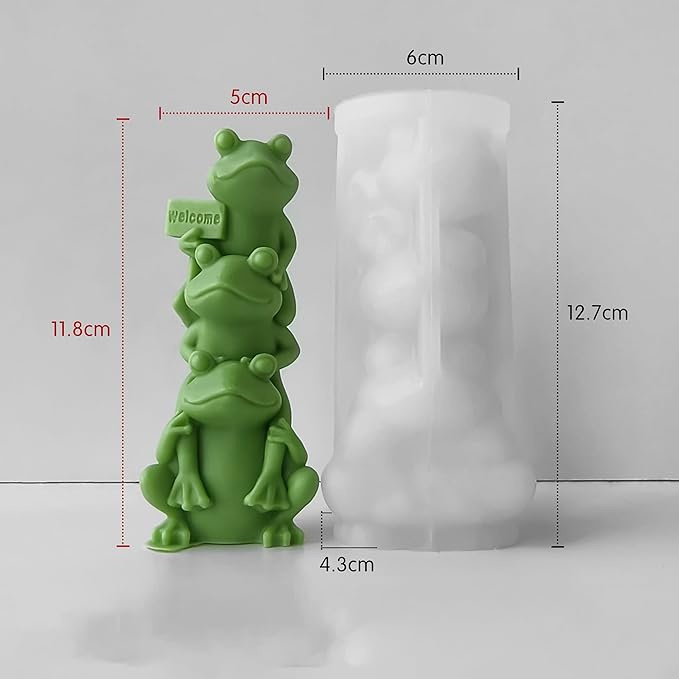 Frog Animal Resin Mold - Resin Casting Silicone Molds for Home Decor & Candle Making Wave Spiral Mold