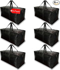 BAG-THAT! 6 - Pack Heavy Duty Large Moving Bags, with Strong Zipper and Comfortable Handles Durable & Sturdy Clothes packing Storage Bags Totes Bins Packing Moving Boxes College Supplies for moving.