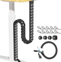 Cinati 52 Inch Vertebrae Cable Management, Black Under Desk Vertebrae Cable Management Kit, Adjustable Length Wire Sleeve for Standing Desk, Cord Organizer for Office - 2 Way Mounting (Tape or Screw)