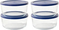 8-Piece Glass Food Storage Containers Set (4 Containers + 4 BPA-Free Lids) | 6.5-Cup, Leakproof | Microwave, Freezer, Oven & Dishwasher Safe | Ideal for Meal Prep & Pantry Organization, White