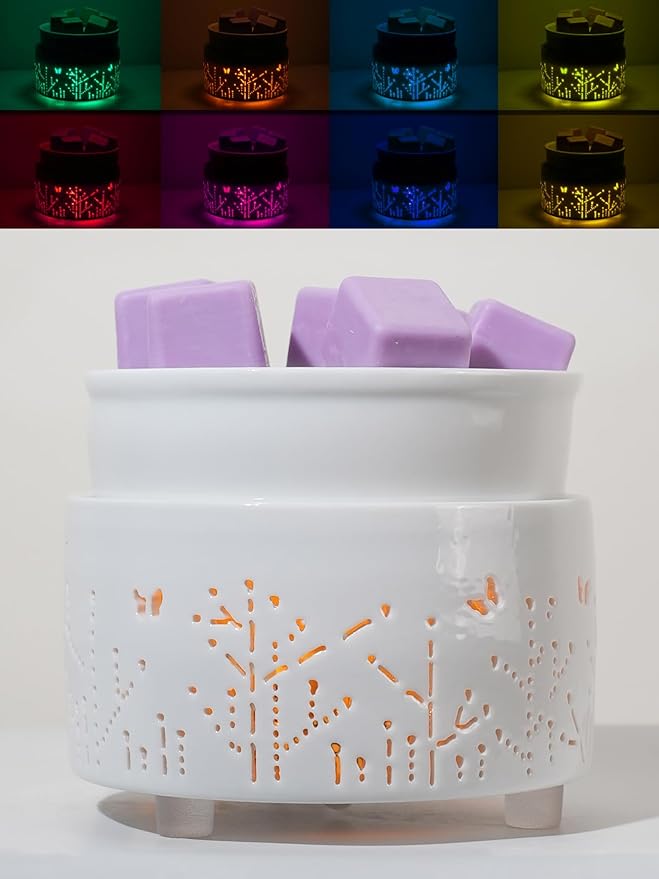 Ceramic Electric Wax Melt Warmer & Cube Oil Melter Cute Small Warmers Aromatherapy for Home Decorative Burner Melts Scented Candle Tart Scent Warm Fragrance