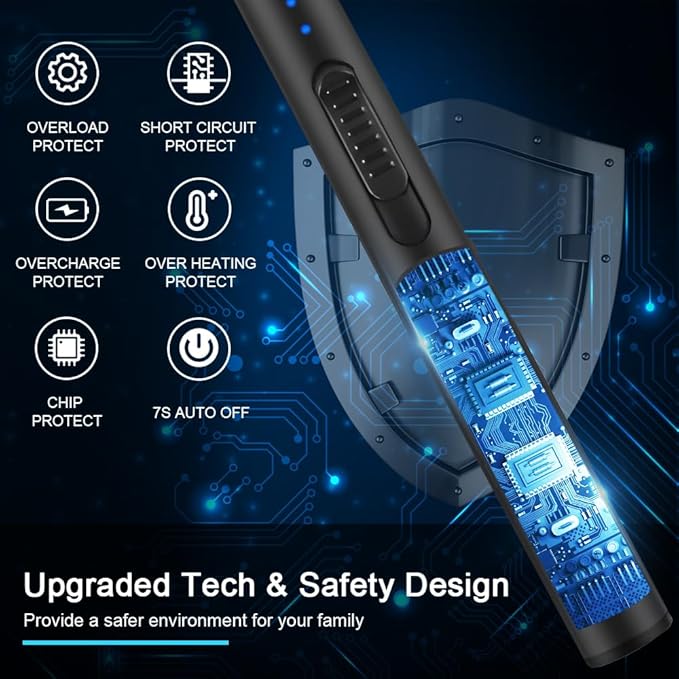 ARECTECH Electric Candle Rechargeable Lighter Arc Plasma Lighters for Candle Kitchen Camping Christmas Type-C Black