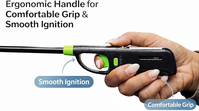 Long Reach BBQ Utility Lighters with Safety Lock, 12 Pack, Multipurpose for Grill, Candles, Stove, Fireplace, Assorted Colors