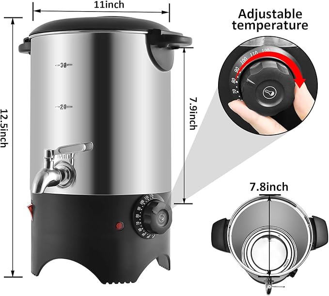 4.5 Qts Wax Melter for Candle Making Candle, Wax Melting Pot, Large Commercial Candle Maker Machine with Pour Spout and Temperature Control for Business Home