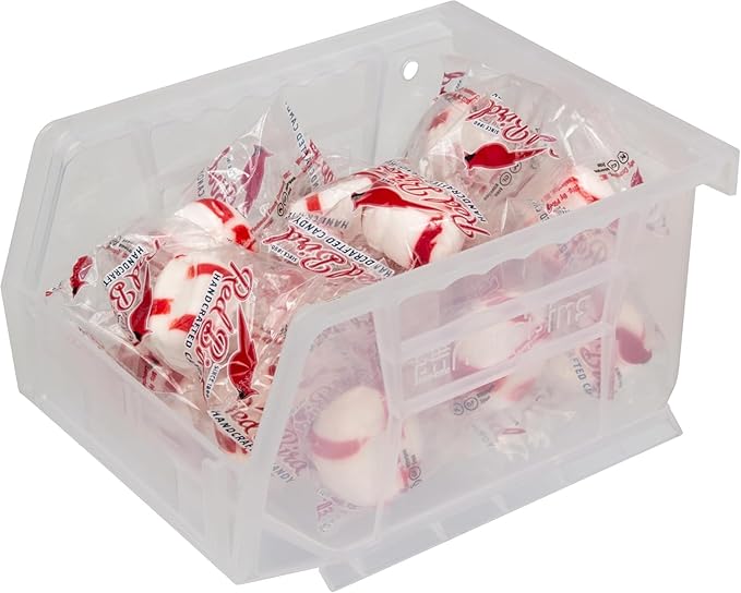 Akro-Mils 30210 AkroBins Plastic Storage Bins, Space-Saving Stackable Bins for Garage, Pantry, Craft Organization, 5" x 4" x 3", Clear, 24-Pack