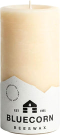 Bluecorn Beeswax Pillar Candle, 100% Pure Natural Bees Wax, Ivory White 3x6 Candle, Clean Burning & Dripless, Long Lasting (90 Hrs), Paraffin, Soy & Fragrance Free, Home Decor, American Made, 1 Count