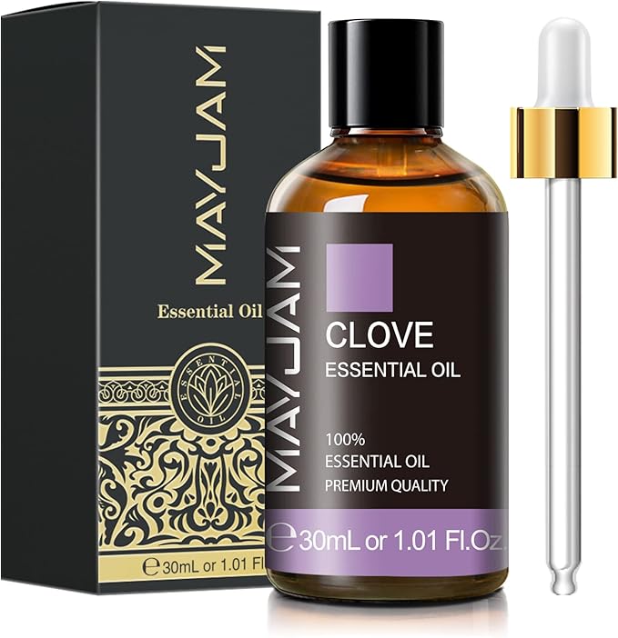 MAYJAM Clove Essential Oil, 1.01 FL.OZ Pure Essential Oils for Aromatherapy Diffuser, Great for DIY Candle and Soap Making(30ml)