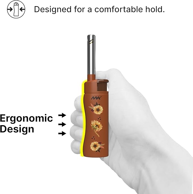 MK Lighter Collector’s Edition Refillable Candle – Multipurpose Jet Flame Butane with Long Wand for Indoor & Outdoor Use Gift Couples Friends Family (Harvest-5PC)