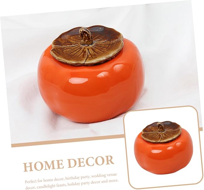 DIY Scented Candle Cup Ceramic Mason Jar Holder Persimmon Shape Craft Candle Container