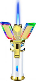 Cool Jet Flame Lighter - Windproof Torch Lighters, Spark Lence Design, Reusable Fire & Light System, Visible Fuel Tank, with Elegant Gift Box(Gas Not Include)