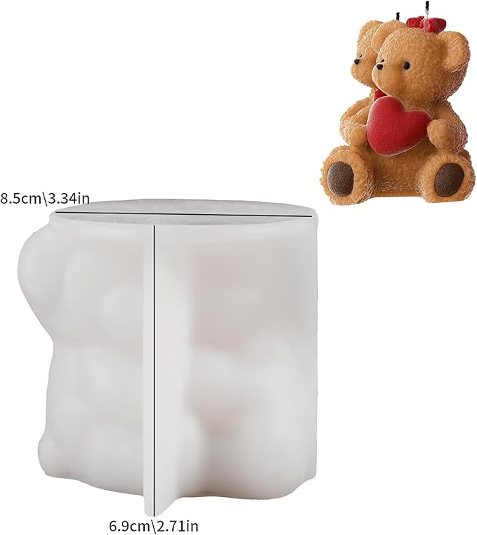Bear Soap & Candle Mold - Animal & 3D Silicone Mold for Resin Casting & Home Decor