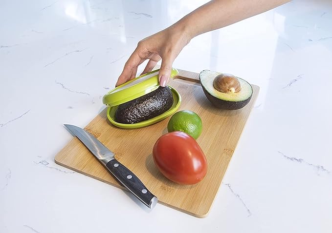 Joie Avocado Stretch Pod, Keep Avocadoes Fresh Longer, Refrigerator Storage, Produce Organization, Green, Pack of 2