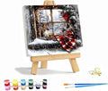 VIGEGU Christmas Paint by Numbers Kit for Adults with Framed,Deer Winter Landscape Paint by Number DIY Adult Paint by Number Kits for Wall Decor 12x12in