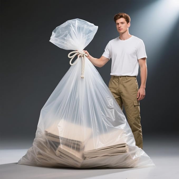 Extra Large Plastic Bags 59 x 71 Inch Clear Moving Plastic Appliance Storage Bags Perfect for Moistureproof, Dustproof, Luggage, Kids Bike, Big Plush Toys, Equipments and More (5 pack)