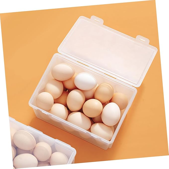 Large Capacity 2800ml Food Storage Container Set of 2, Refrigerator Vegetable Fruit Box with Egg Holder and Bread Keeper for Kitchen Fresh Keeping