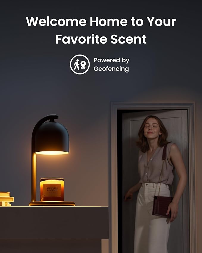 SwitchBot Smart Candle Warmer Lamp with Timer & Voice Control (Dark Black)