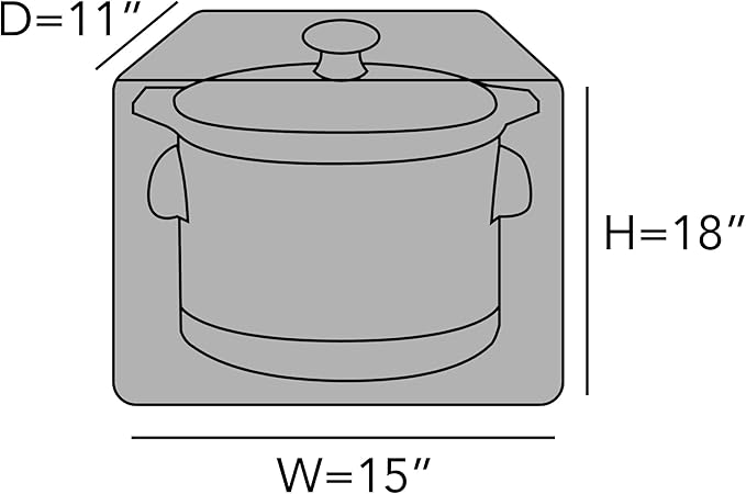 Covermates Keepsakes Slow Cooker Cover – Quilted Electric Appliance Protector for Kitchen Counter Storage – Dust & Stain Resistant – Washable Slip-On Design, Black