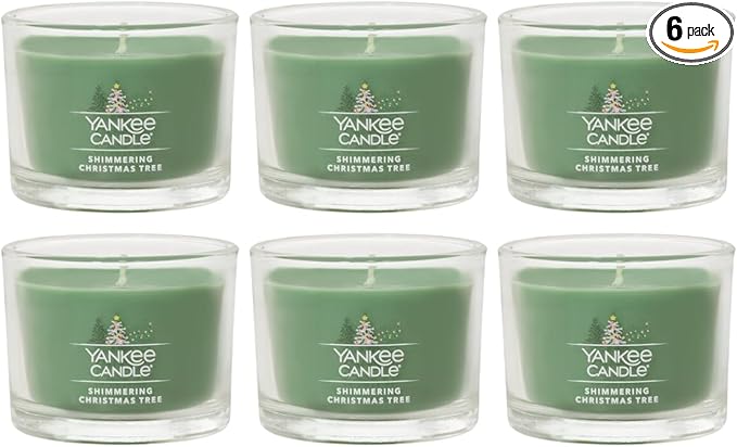 Yankee Candle Minis Jar, Shimmering Christmas Tree, 1.3 OZ (Pack of 6)