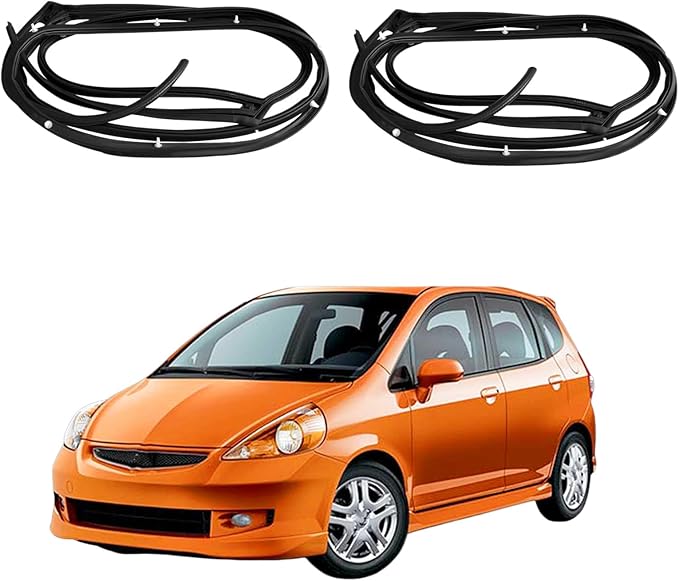 Weather Stripping Seal Strip for Honda Fit Sedan 2003-2008 OE: 72350/72310/72850/72810-SEL-T01 - Sound Deadening Rubber Door Seal Kit Reduce Wind & Road Noise Car Insulation