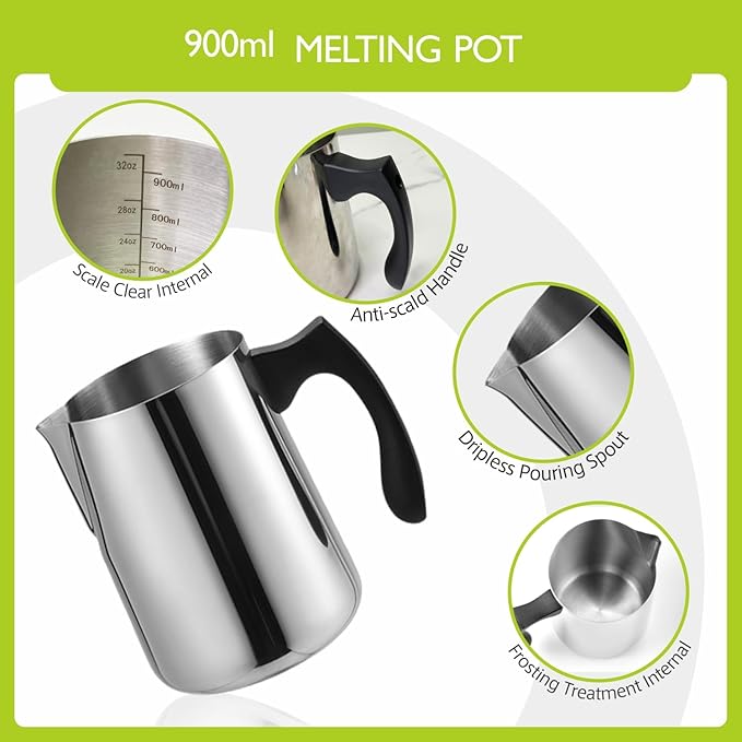 PICASORT Candle Making Supplies - Candle Making kit with Hot Plate,Wax Melting Pot,Thermometer,Stirring Spoon,Candle Wick Etc, DIY Kits for Beginners