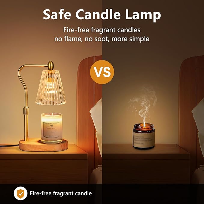 Engpure Candle Warmer Lamp with Timer and Dimmer Adjustable Height for Home Room Decor, Brithday Gifts for Women, Candle Warmer for Scented Jar Candles Mother's Day Gifts