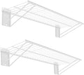 Wall Shelf 24'' x 11'' Garage Wall Mounted Storage Shelves, Heavy Duty Metal Wire Shelving Storage Rack for Garage, Office, Basement and Kithcen, Max Load 90lb, 2-Pack (White)